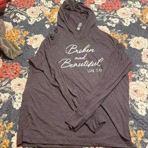 Soft purple broken and beautiful sweatshirt